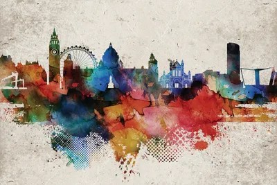 Belfast Abstract Canvas Wall Art by WallDecorAddict iCanvas