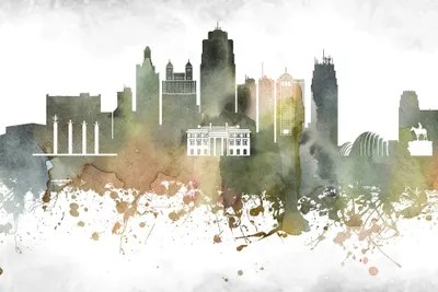 Kansas City Skyline Canvas Wall Art by WallDecorAddict iCanvas