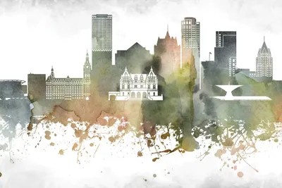 Milwaukee Skyline Canvas Wall Art CanvasConquest