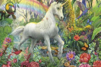 Rainbow Unicorn Canvas Art Print by Ed Wargo iCanvas