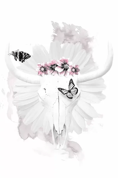 Cow Skull Canvas Art Print by Wouter Rikken iCanvas