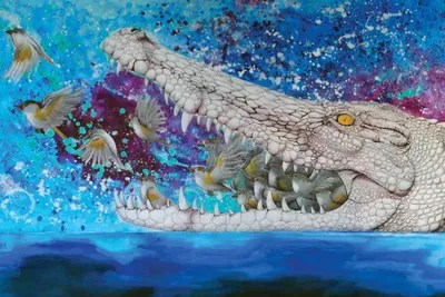 Crocodile Dream Canvas Wall Art by Yanin Ruibal iCanvas