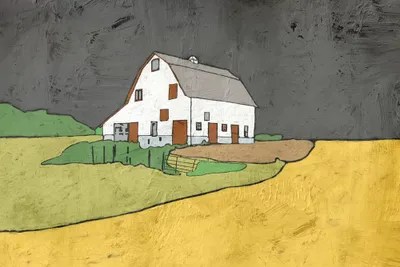 White Barn Art Print by Ynon Mabat iCanvas