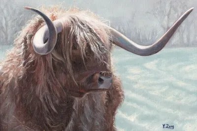 Highland Bull Canvas Print by Yue Zeng iCanvas
