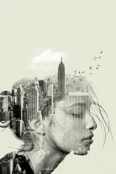 New York Reflection Canvas Art Print by Vin Zzep iCanvas