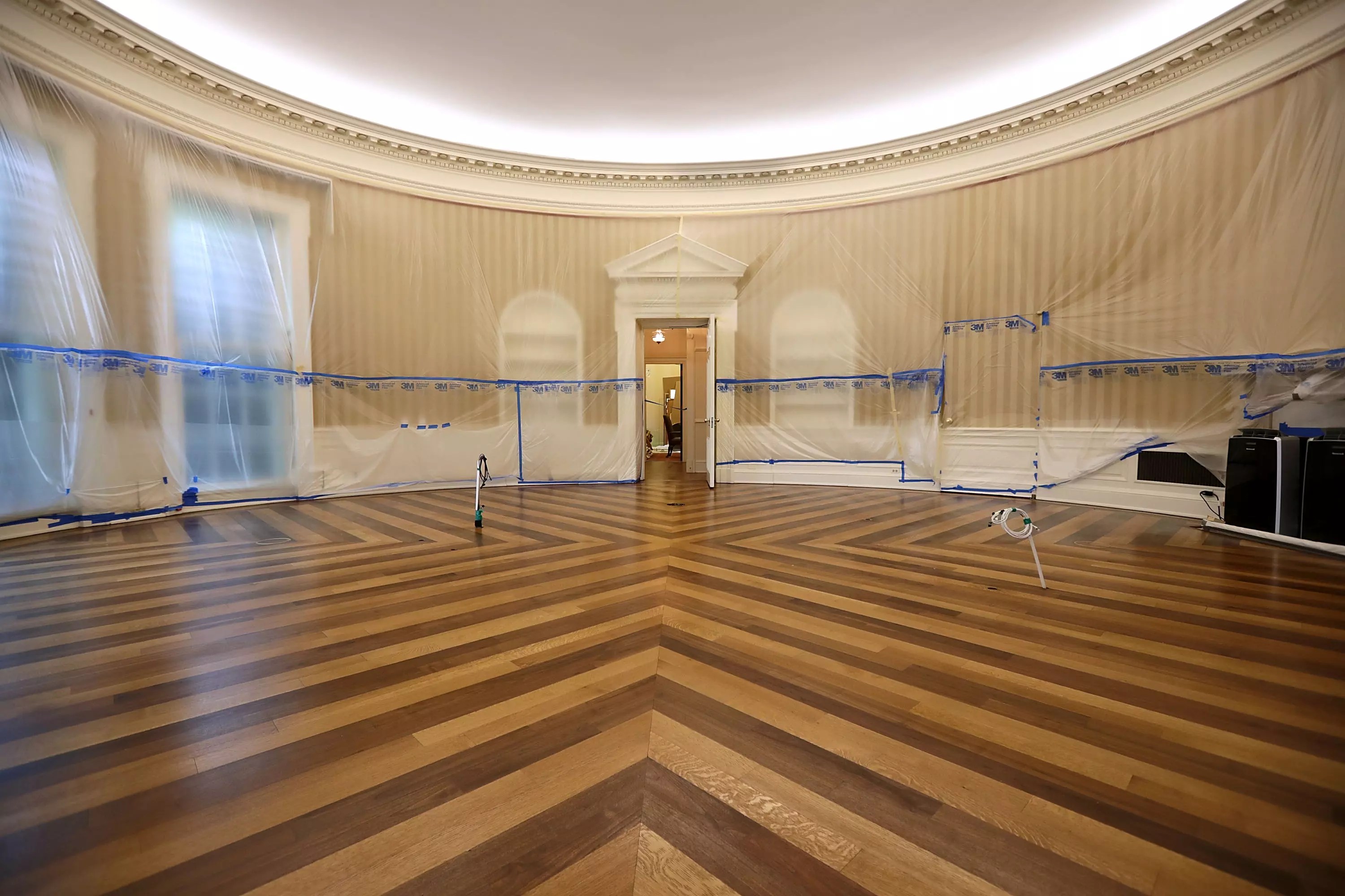 The Oval Office is pictured in a rare moment of total emptiness iHeart