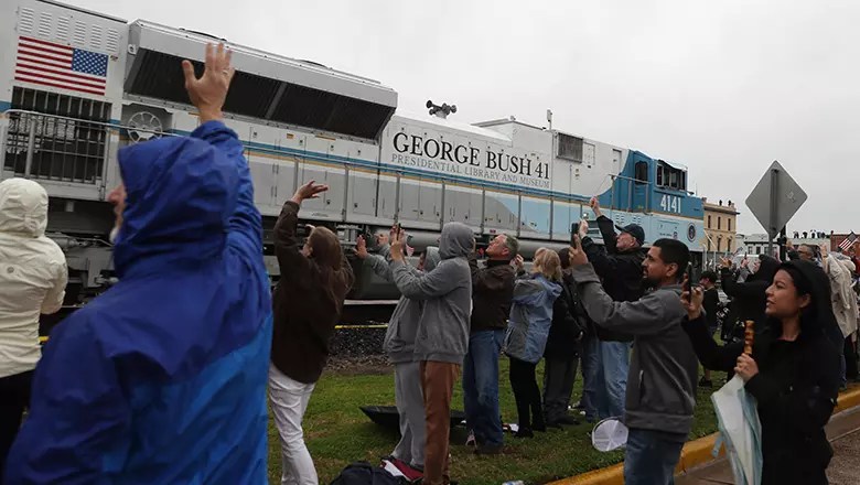 President H.W. Bush Takes Train To His Final Resting Place
