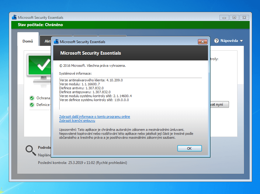Antivir Microsoft Security Essentials bude fungovat i po skončení