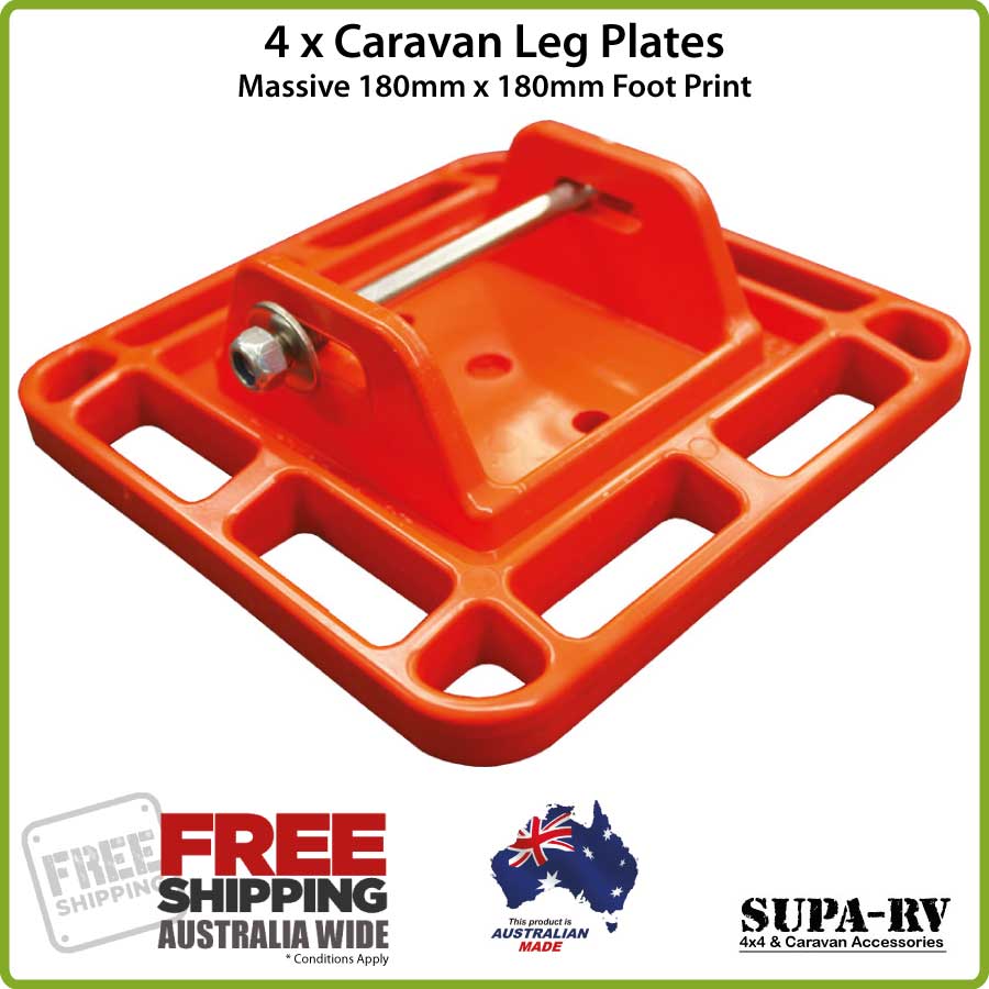 Caravan Camper Trailer Corner Steady Leg Plates SUPA FOOT Feet Pads X 4 eBay