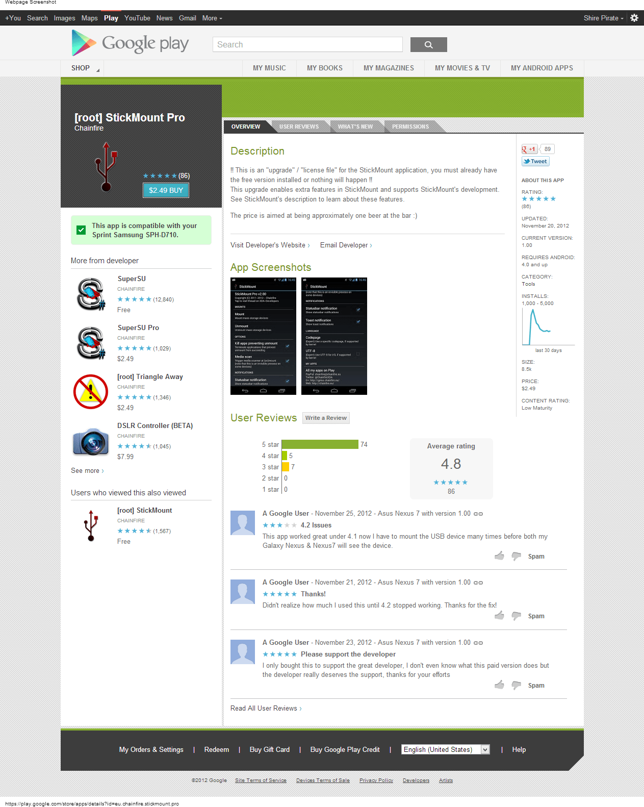 StickMount Pro v2.10 ROOTED DEVICES ONLY Android 4.0 AnDrOiD