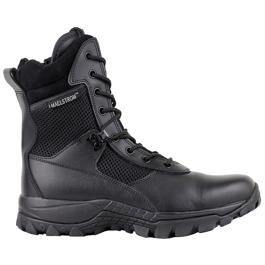MENS BLACK MILITARY POLICE TACTICAL BOOT WITH ZIPPER T1180BZ