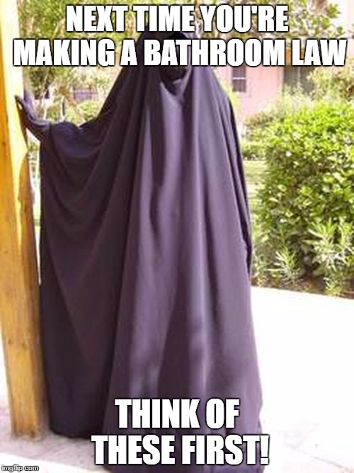 Image tagged in burka bathroom law Imgflip