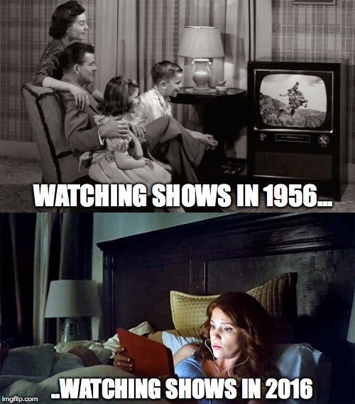 evolution of watching shows Imgflip
