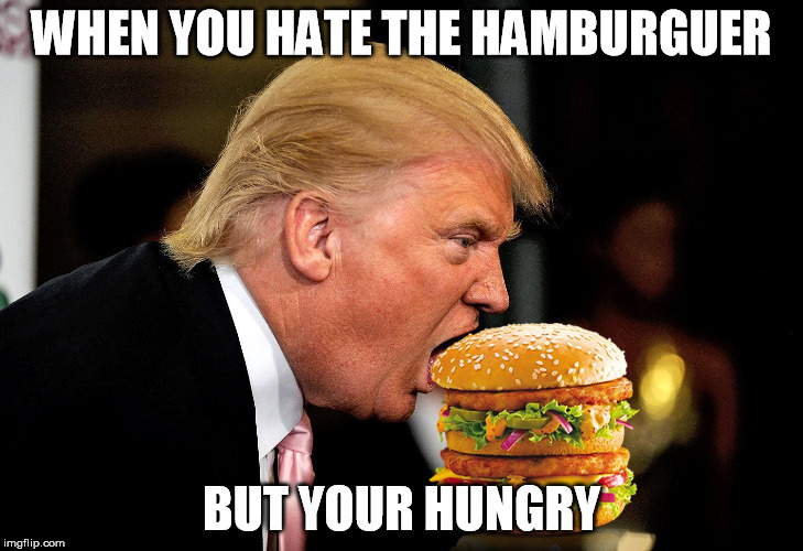 Image tagged in trump vs hillary,hamburger,trump Imgflip