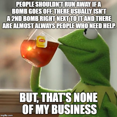 How people should act if a bomb goes off nearby and they are completely