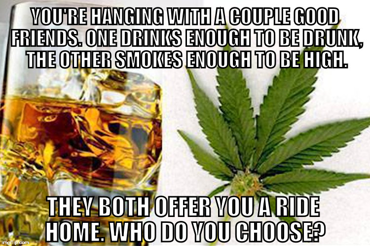 Alcohol vs Marijuana Imgflip