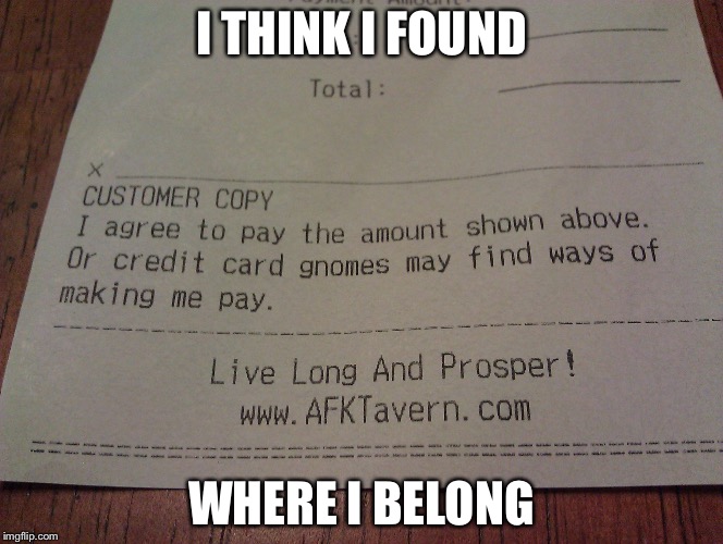 Credit card receipt message Imgflip