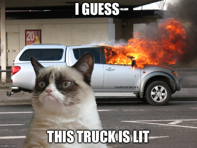 Grumpy Cat Fire Car Imgflip