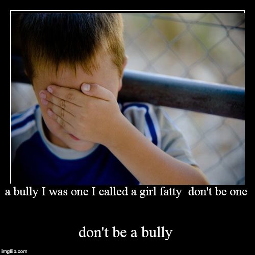 a bully I was one I called a girl fatty don't be one Imgflip