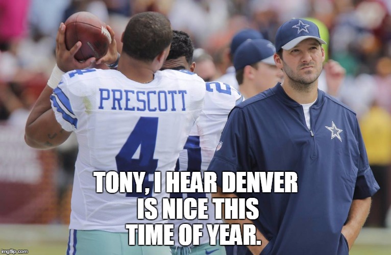 tony romo goes to Denver Imgflip