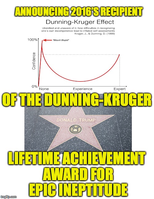 Image tagged in dunningkruger award Imgflip