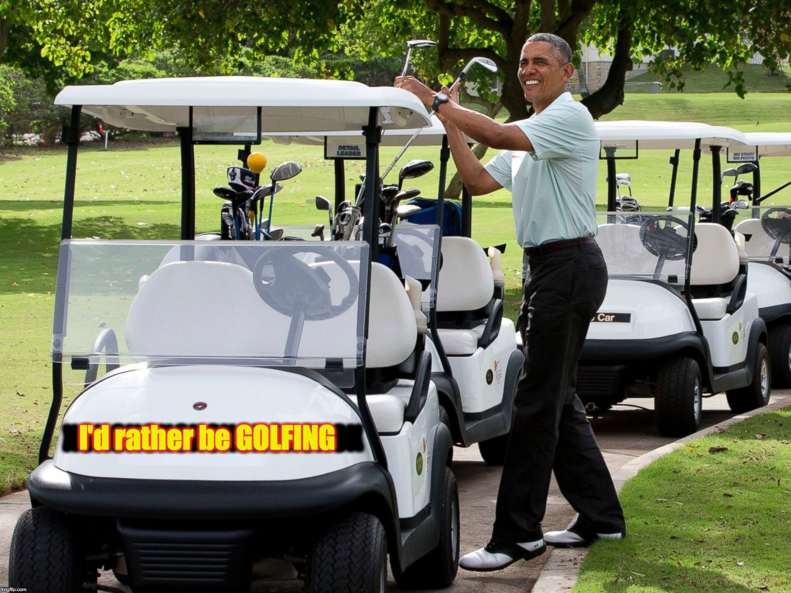 Image tagged in barack obama,golfing Imgflip
