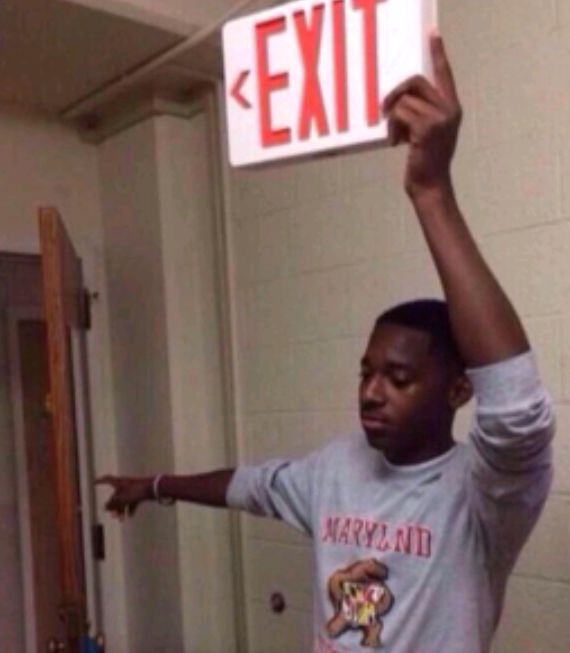 Exit sign guy Blank Template Imgflip