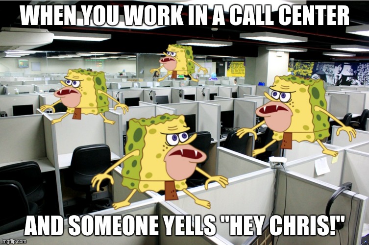 caveman spongebob call center Imgflip