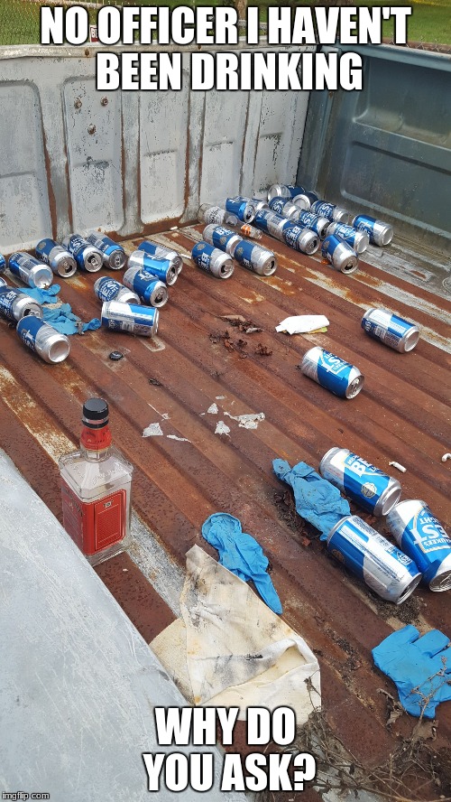 Image tagged in truck bed and beer cans Imgflip