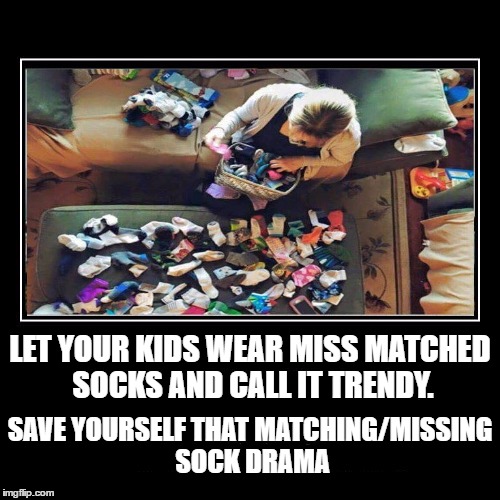 My girls have always worn miss matched socks. It's pretty rare they put