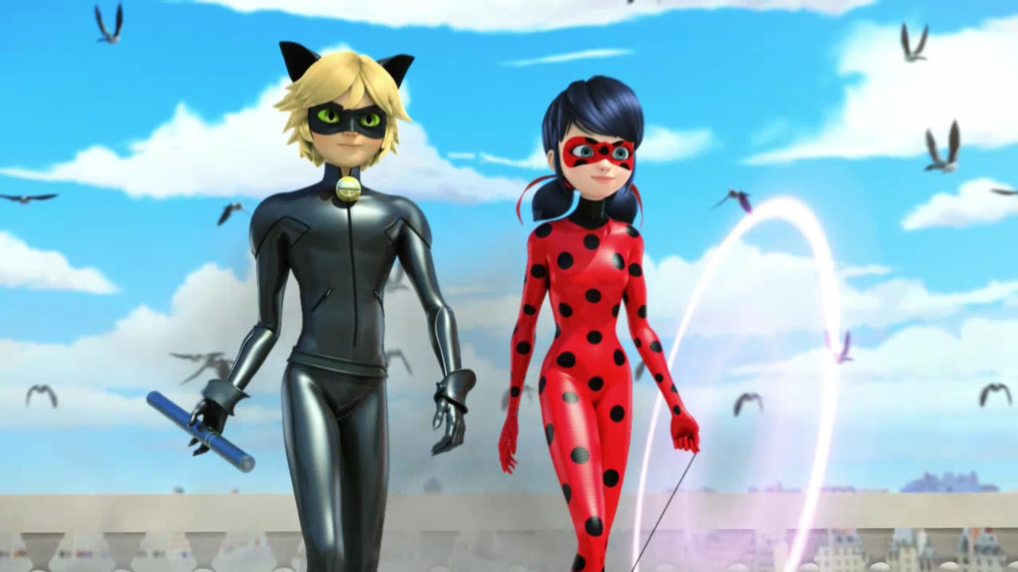Miraculous Ladybug and Cat Noir (Chat Noir) Blank Template