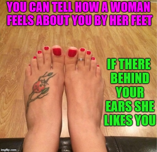 you can tell how a woman feels about you by her feet Imgflip