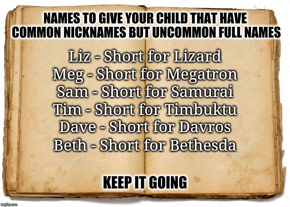 Common Nicknames For Names Imgflip