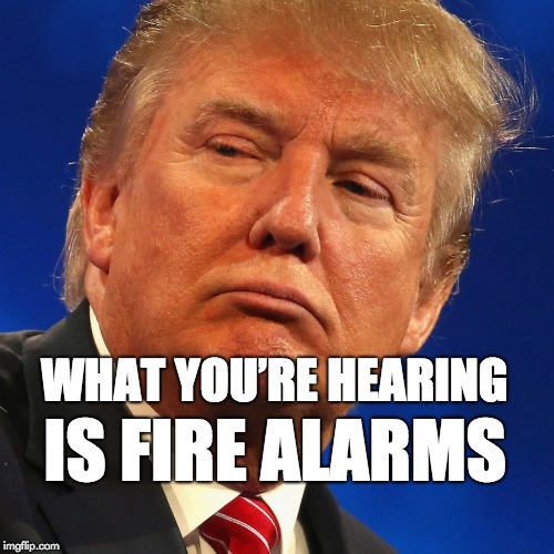 What you're hearing is fire alarms. Imgflip