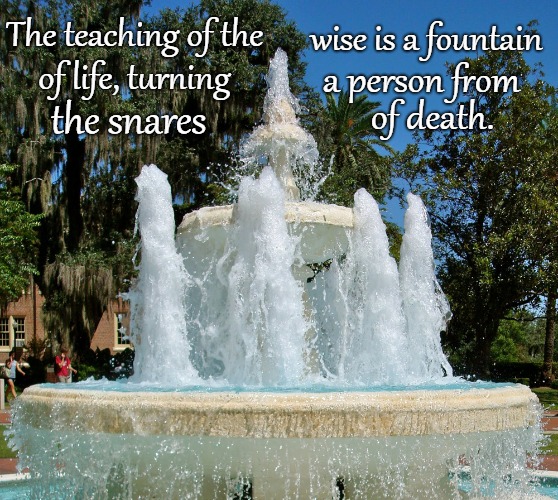 Proverbs 1314 The Teaching of the Wise is a Fountain of Life Imgflip