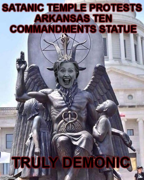 Satanic temple brings Baphomet statue to Arkansas for protest Imgflip
