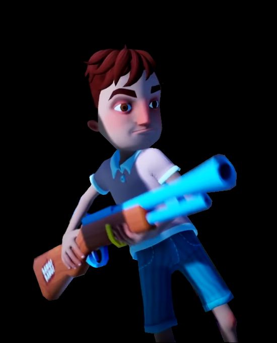 Hello Neighbor Aaron With Gun Blank Template Imgflip