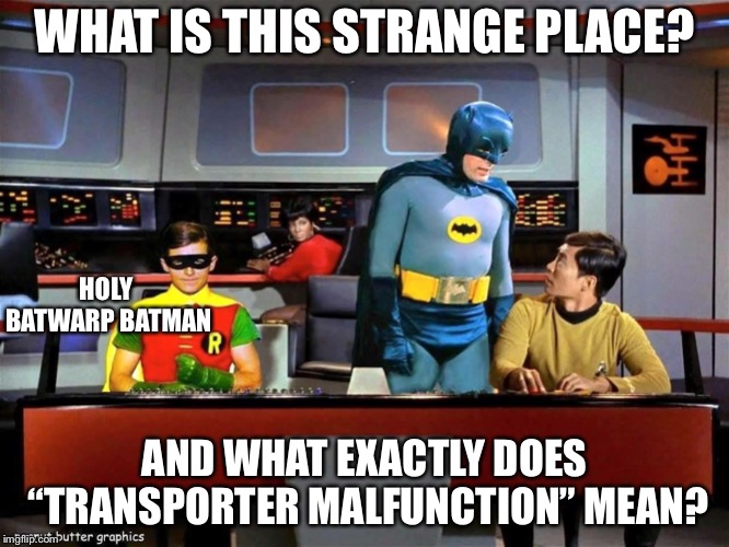 And Kirk and Spock find themselves in a sleek black car filled with