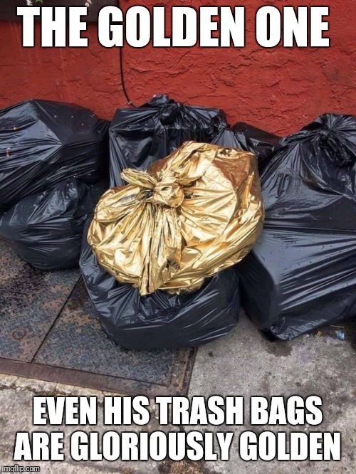 The Golden One trash bag Memes Imgflip