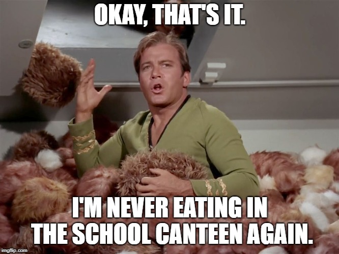 Image tagged in star trek kirk tribbles Imgflip
