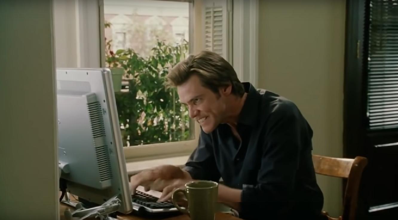 Bruce Almighty typing Blank Template Imgflip