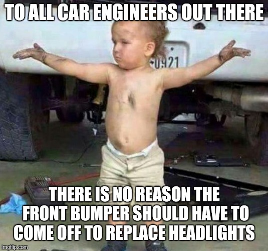 This is a 15 minute job, not a three hour job, design cars with