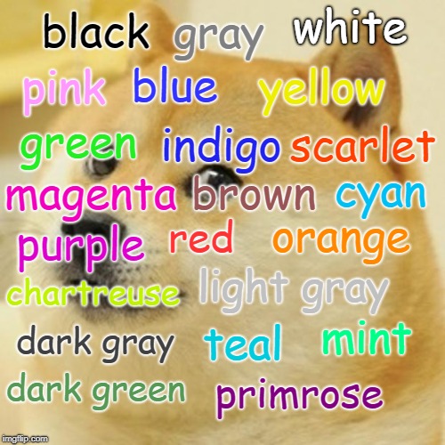 Red Orange Yellow Green Blue Purple Pink Brown Black White Gray artprobono