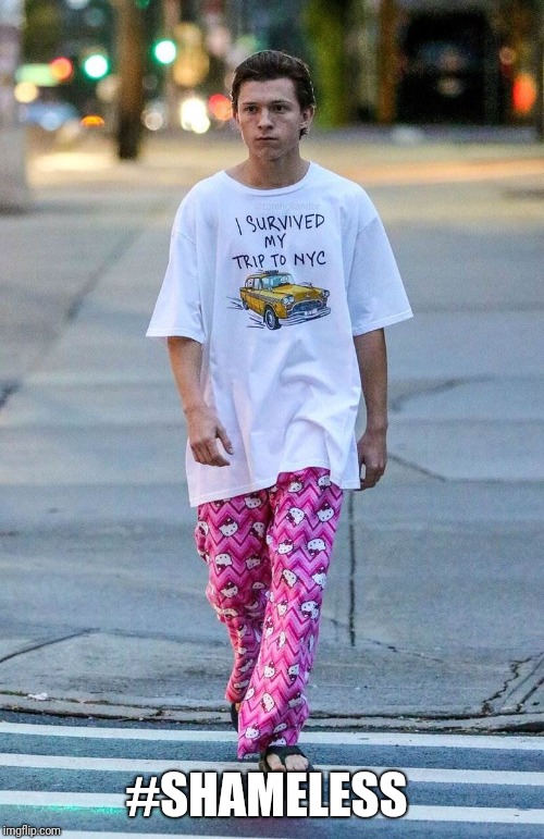 Tom Holland Rocks Hello Kitty Pajama Pants Imgflip