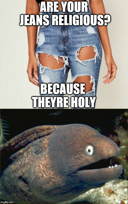 Image tagged in memes,bad joke eel,ripped jeans Imgflip
