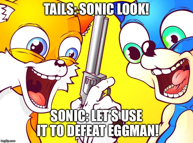 sanic with gun Imgflip