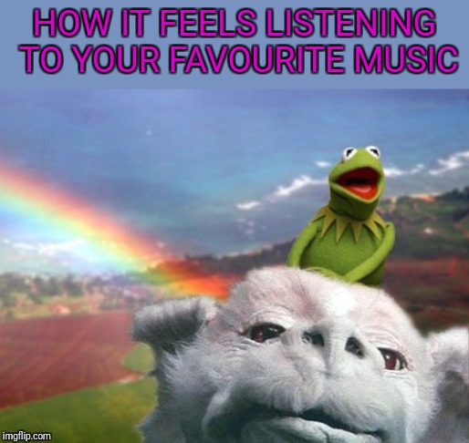 Image tagged in music,cloud nine,the never ending story,kermit the frog