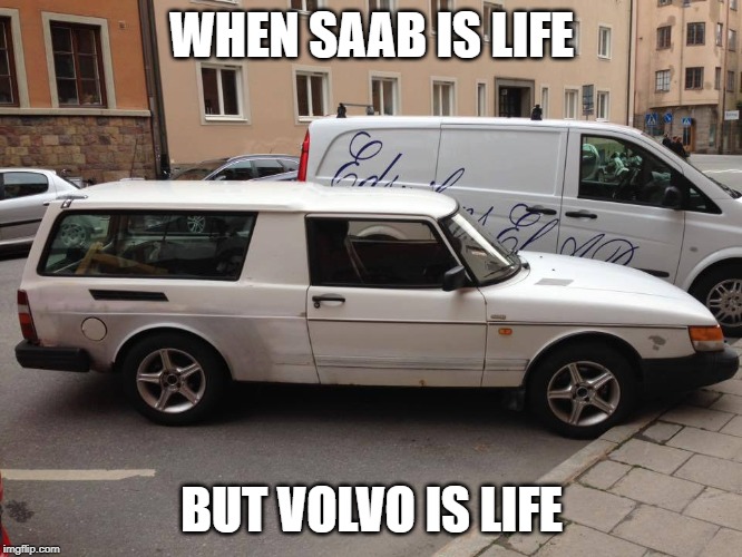 Image tagged in volvosaab Imgflip