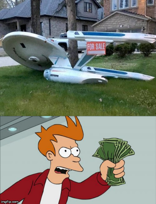 Image tagged in memes,shut up and take my money fry,star trek Imgflip