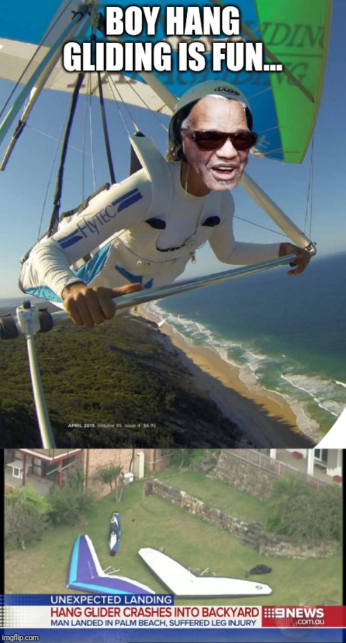 Image tagged in ray charles hang glider Imgflip